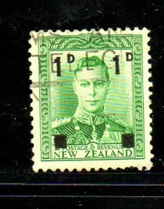 NEW ZEALAND #285  1953    KING GEORGE VI  SURCHARGED    F-VF USED