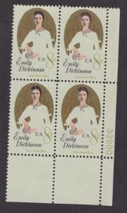 1436 Emily Dickenson MNH Plate Block LR