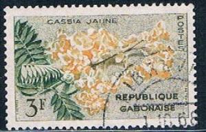 Gabon 157 Used Yellow Cassia lr 1961 (G0310)+