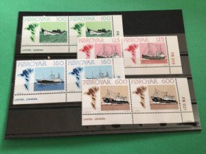 Faroe Islands Fishing trawler boats mint never hinged stamp set A10913