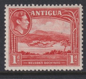 1938 - 1951 Antigua KGVI Nelson's Dockyard 1 pence MLMH Sc# 85 CV $2.25 Stk #2