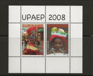 SURINAM/SURINAME Sc 1373 NH issue of 2008 - SOUVENIR SHEET - COSTUMES. Sc$16.50