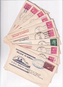 10 Covers - Welcome to Norfolk Foreign Ships, 1948-1950s (F32630)