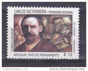 2008 Carlos Vaz Ferreira inkwells pen book philosopher URUGUAY Sc#2241 MNH