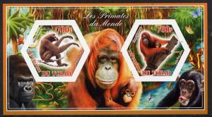 Chad 2014 Primates of the World #2 imperf sheetlet contai...