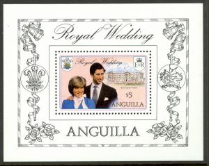 ANGUILLA 1981 CHARLES AND DIANA WEDDING Souvenir Sheet Sc 447 MNH