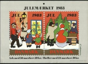 Denmark. Christmas Seal.1983. 1 Post Office,Display,Advertising Sign. Mailman