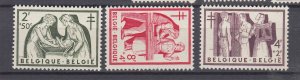 J48710 J L,Stamps 1956 belgium hv,s set mh #b596-8 nurse medicine