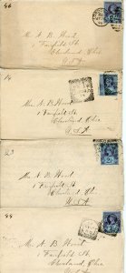 FOUR GREAT BRITAIN COVERS TO THE UNITED STATES LOT III