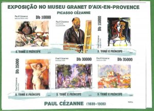 A3329 - SAO TOME & PRINCIPE ERROR IMPERF Miniature s: 2009 Cezanne, Art, Picasso