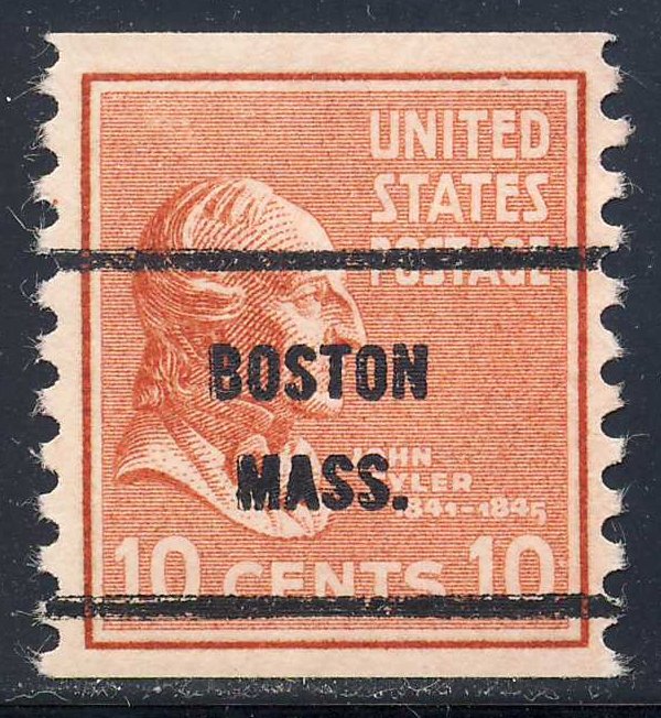 Boston MA, 847-61 Bureau Precancel, 10¢ coil Tyler