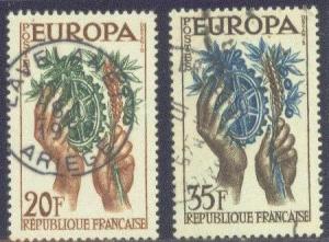 FRANCE  846-47 USED 1957 EUROPA-UNITED EUROPE