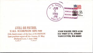 US SPECIAL CACHET NAVY COVER U.S.S. SCORPION (SSN-589) DECLARED LOST 5 JUNE 1968