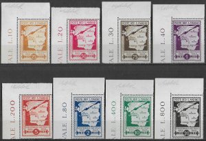 1943 San Marino aerea XX Fasci 8v. af MNH Sassone n. 26/33