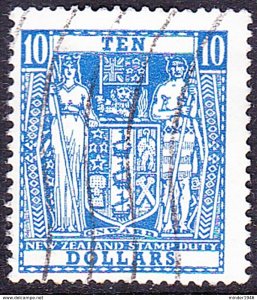 NEW ZEALAND 1984 $10 Deep Ultramarine Postal Fiscal SGF222aw FU