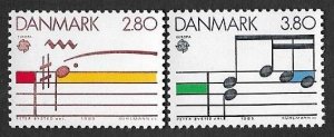 SMI) 1985 DENMARK, EUROPE CEPT ISSUE, MUSICAL NOTES, MNH