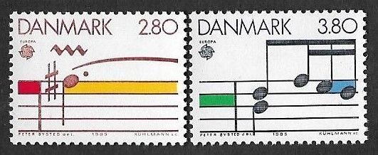 SMI) 1985 DENMARK, EUROPE CEPT ISSUE, MUSICAL NOTES, MNH