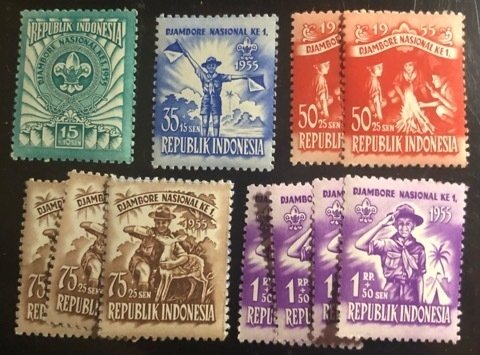 Indonesia Scott#B83-B87 Unused Group of 11 F/VF to XF Cat. $4.90