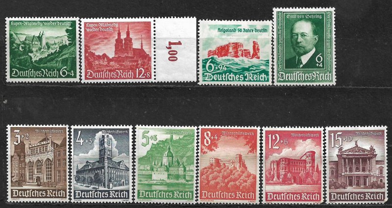 COLLECTION LOT OF 10 GERMANY SEMI POSTAL MH 1940+ STAMPS