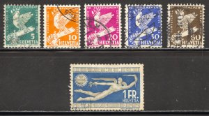 Switzerland Scott 210-15 UH - 1932 Intl. Disarmament Conference Set - SCV $27.60