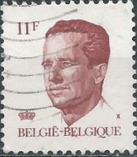 Belgium 1090 (used) 11fr King Baudouin, dull red (1983)