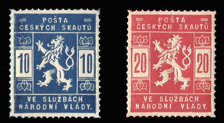 Czechoslovakia #OL1-2 Cat$55, 1918 Scout Stamps, set of two, never hinged