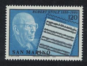 San Marino Birth Centenary of Robert Stolz composer 1v SG#1151