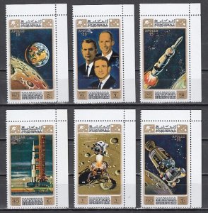 Manama, Mi cat. 578-583 A. Apollo 15 issue. ^