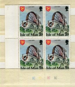 BRITAIN ISLE OF MAN; 1978 early QEII Pictorial MINT MNH BLOCK of 4