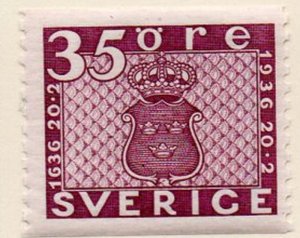 Sweden Sc 257 1936 35 ore plum 1855 stamp model stamp mint