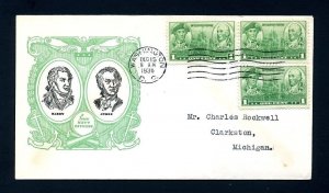 Set of # 785 to 794 on First Day Covers with various cachets dated 1936 to 1937