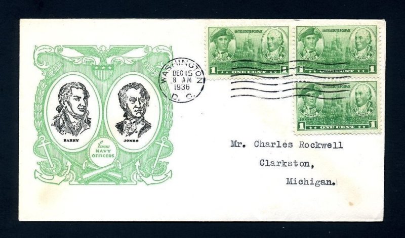 Set of # 785 to 794 on First Day Covers with various cachets dated 1936 to 1937