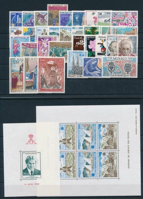 Monaco 1979 Complete Year Set  MNH