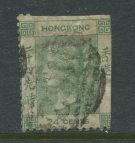 Hong Kong - Scott 18 - QV Definitive-1865- Used- Single 24c Stamp