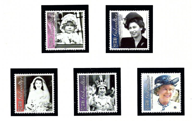 Gibraltar 875-79 MNH 2001 Queen Elizabetth II 75th Birthday   (KA)