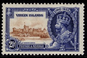 BRITISH VIRGIN ISLANDS GV SG105, 2½d brown & deep blue, LH MINT.