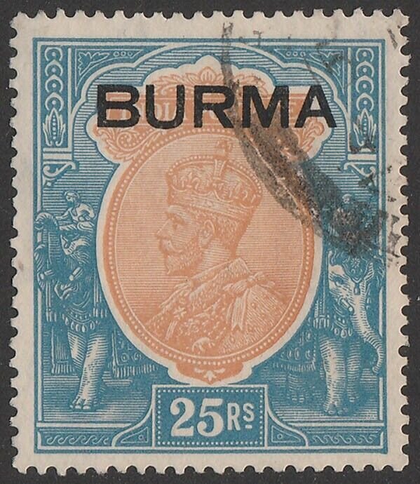 BURMA 1937 'BURMA' on KGV India 25R. Superb U with light cds. SG 18 cat £650+.