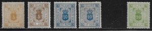 Iceland Scott #'s O4 - O9 MH Short set