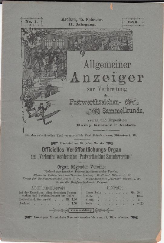 Allgemeiner Anzeiger - 1896 #1, 1897 1/2,4,5,7 (Apolda/Munster)