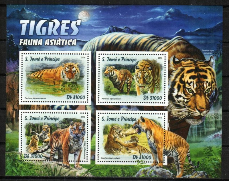 Saint Thomas & Prince Stamp 3128  - Tigers