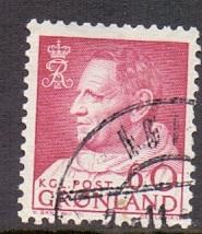 Greenland   #60   used   1968  used  Frederick  IX   60 ore     #