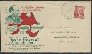 AUSTRALIA 1949 John Forrest commem FDC........................,............38304