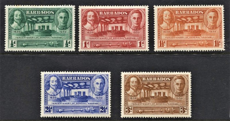 STAMP STATION PERTH - Barbados #202-206 Kings Set MNH CV$21.00