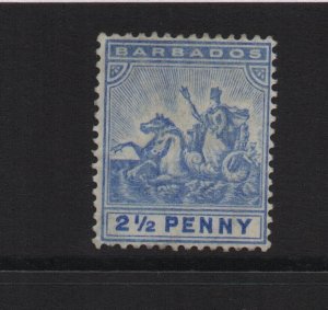 Barbados 1910 SG167 MCA watermark Two & half pence mounted mint