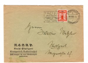 Germany NSDAP Mail Kreis Stuttgart 1938 Cover H10