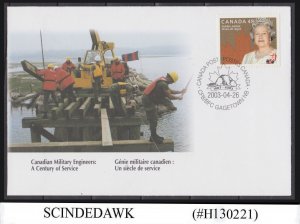 CANADA - 2003 CANADIAN MILITARY ENGINEERS SPECIAL EVENT COVER WITH CANCL.