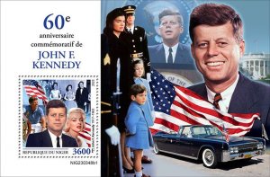 NIGER - 2023 - John F Kennedy - Perf Souv Sheet - Mint Never Hinged