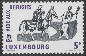 Luxembourg Scott 358 MNH 5F World Refugee Year Issue of 1960, donkey