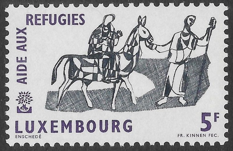 Luxembourg Scott 358 MNH 5F World Refugee Year Issue of 1960, donkey