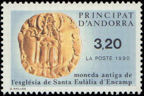 1990 Andorra, French #398, Complete Set, Never Hinged